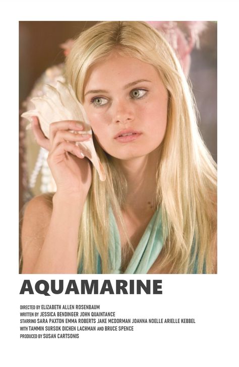 Aquamarine Movie Poster, Aqua Marine Movie, Aquamarine Poster, Movie Polaroids, Aquamarine Movie, Marine Poster, Alternative Posters, Movie Collage, Polaroid Posters