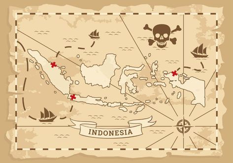 Indonesia Ancient Map Vector Ancient Map, Map Tattoos, Maps For Kids, Treasure Map, Creative Books, Instagram Grid, Ancient Maps, Island Map, Printable Flash Cards