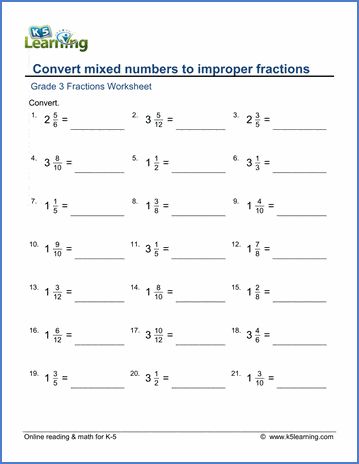 Grade 3 math worksheets on converting mixed numbers to improper fractions. Free | Math | Worksheets | Grade 3 | Printable Mixed Fractions To Improper Fractions, Fraction Worksheets 3rd Grade, Math Worksheets Grade 3, Grade 3 Math Worksheets, Converting Mixed Numbers To Improper, Mixed Fractions Worksheets, Mixed Numbers To Improper Fractions, Improper Fractions To Mixed Numbers, Mixed Numbers And Improper Fractions