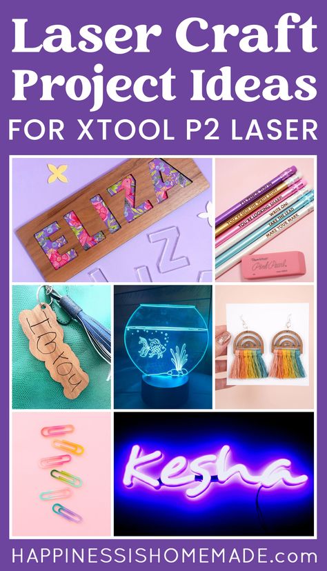 25+ Creative Laser Craft Project Ideas to spark your imagination! Discover inspiring project ideas to make with your xTool P2 Laser Engraver - from home décor to personalized gifts, the creative possibilities are endless! Glow Projects, Diy Laser Engraver, Wood Laser Ideas, Craft Project Ideas, Laser Cut Decor, Laser Engraved Acrylic, Acrylic Art Projects, Laser Cut Wood Crafts, Laser Engraved Ideas