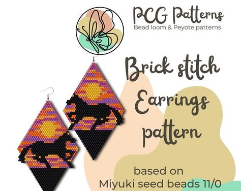 Brick stitch pattern earring