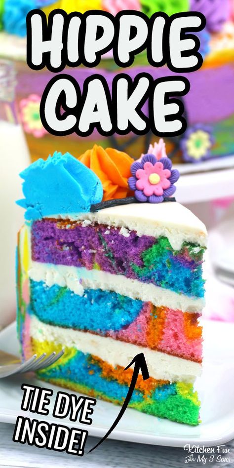 70s Theme Dessert, Hippie Cakes Birthdays, 69th Birthday Party Ideas, Hippie Cake Ideas, Peace Cake, Tie Dye Cake, Hippie Cake, 2 Groovy, Hippie Birthday Party