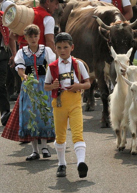 Children during the Alp Aufzug parade - Switzerland Zermatt Switzerland Winter, Switzerland Outfit, Swiss Culture, Scandinavian Crafts, Swiss Cows, Switzerland Christmas, Switzerland Winter, Glacier Express, Winter Outfits Casual