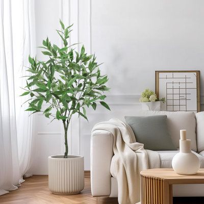 [ Versatile Indoor Decor]: Our artificial eucalyptus tree is ideal for enhancing various indoor spaces. Place it on tables, walls, yards, country apartments, gardens, kitchens, patios, balconies, entryways, offices, or living rooms. Its realistic texture and appearance bring a touch of nature to any setting. Primrue Size: 48" H x 6" W x 6" D | Primrue Eucalyptus Tree Artificial Tall Faux Eucalyptus Plants w / Pot Fake Silk Tree Plastic in Green | 48" H x 6" W x 6" D | Wayfair | Home Decor Plant Decor Living Room, Tall Potted Plants, Tree Artificial, Faux Eucalyptus, Artificial Plants Indoor, Fake Plants Decor, Artificial Eucalyptus, Artificial Potted Plants, Eucalyptus Tree