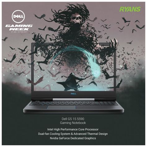 Dell Gaming Week at Ryans 
27 January to 2 February 2021 
Buy exclusive Dell G5 15 5590 Gaming Notebook! 
Dell G5 15 5590
Price Tk 122,000
🛒 https://ryans.id/dell-g5-15-5590-8th
Dell G5 15 5590
Price Tk 120,000
🛒 https://ryans.id/dell-g5-15-5590-9th
Dell G5 15 5590
Price Tk 163,000
🛒 https://ryans.id/dell-g5-15-5590-9th-i7 Futuristic Ads, Computer Poster, Computer Wallpaper Hd, Gaming Design, Gaming Notebook, Laptop Design, Photoshop Tutorial Photo Editing, Graphic Design Infographic, Graphic Design Ads