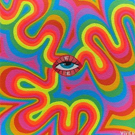 Trippy Rainbow Art, Trippy Colors, Illustrations Painting, Eyeball Art, Eyes Artwork, Trippy Painting, Silhouette Photography, Rainbow Painting, Hippie Painting