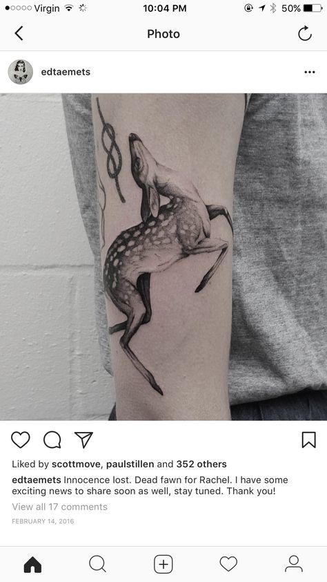 Fawn Tattoo, Doe Tattoo, Deer Tattoo Designs, Stunning Tattoos, Light Tattoo, X Tattoo, Deer Tattoo, Free Tattoo, Aesthetic Tattoo