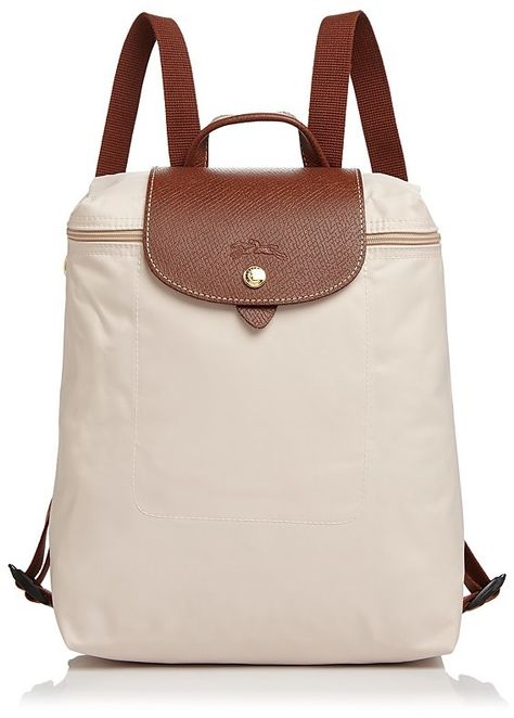 Longchamp Le Pliage Nylon Backpack Longchamp Backpack Beige, Long Champ Backpack Outfit, Unrealistic Dreams, Escuela Aesthetic, Cute Backpacks For College, Longchamp Aesthetic, Collage Clothes, Longchamp Beige, Long Champ Bag