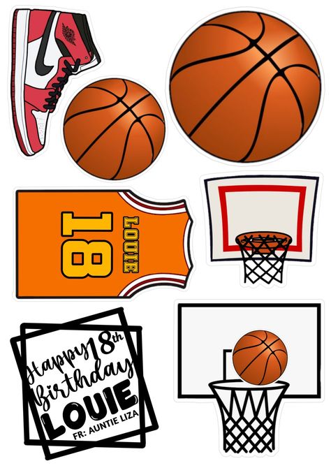 Basketball Cupcake Toppers Printable, Basketball Toppers Printable, Lakers Cake Topper Printable, Basketball Cake Topper Printable, Basketball Topper, Happy Birthday Basketball, Golden State Warriors Birthday, Basketball Cake Topper, Toppers Basketball