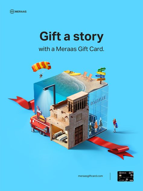 MERAAS Gift Card Campaign on Behance Gift Card Campaign, Campaign Key Visual, Gift Creative Ads, Creative Marketing Campaign, Grocery Gift Card, Visual Advertising, Christmas Marketing, Ads Creative Advertising Ideas, Christmas Campaign