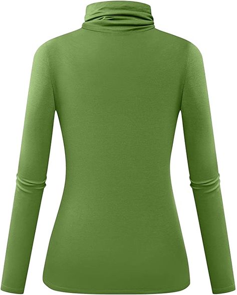 Herou Women's Long Sleeve Soft Lightweight Pullover Turtleneck Tops (Moss Green, Small) at Amazon Women’s Clothing store Green Turtleneck, Long Sleeve Turtleneck, Warm Autumn, Turtle Neck Top, Moss Green, Amazon Women, Color Set, Clothing Store, Women Long Sleeve