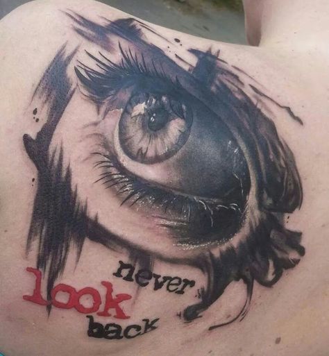 Sanni Tormen Typographic Tattoo, Tatuaje Trash Polka, Trash Polka Tattoo Designs, Tattoo Trash, Eyeball Tattoo, Best Tattoo Ever, Polynesian Tattoos, Trash Polka Tattoo, Geniale Tattoos