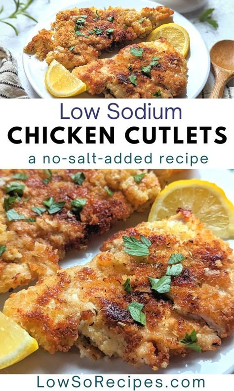 Low Sodium Chicken Breast Recipes, Low Sodium Dinners, Low Sodium Recipes Heart, Chicken Recipes Instant Pot, Low Sodium Foods, Sodium Foods, Chicken Cutlet Recipes, Heart Healthy Recipes Low Sodium, Low Sodium Meals