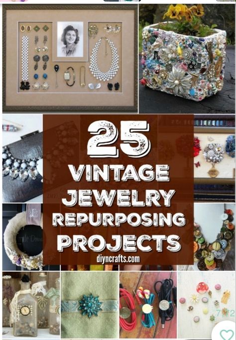 How to repurpose old jewelry Christmas Jewelry Diy, Old Jewelry Crafts, Costume Jewelry Crafts, Vintage Jewelry Diy, Vintage Jewelry Ideas, Vintage Jewelry Repurposed, Junk Jewelry, Vintage Jewelry Crafts, Vintage Jewelry Art