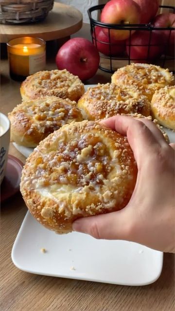 Cheesecake Buns, Apple Buns, Thanksgiving Breakfast, Winter Baking, Buns Recipe, Plant Based Cookbook, Apples And Cheese, Fall Breakfast, Fall Dessert Recipes