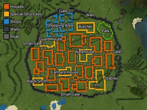 Minecraft Village Layout, Minecraft Big Builds, Minecraft Floor Plans, Big Minecraft Builds, Big Minecraft Houses, Minecraft Castle Blueprints, Minecraft Kingdom, Minecraft Building Guide, Minecraft House Plans