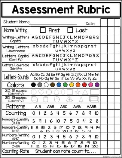 Pre K / Kindergarten Assessment by Mama Teaching Littles | TPT Pre K Subjects, Preschool Themes Classroom, Assessments For Kindergarten, Kindergarten Learning Goals, Pre K Group Activities, Pre K Test, Kindergarten Readiness Assessment Free Printable, Counting Strategies Kindergarten, Kindergarten Testing Assessment