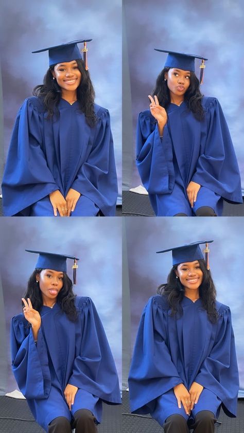 Cap And Gown Black Women, Senior Portraits Black Women, High School Senior Pictures Outfits Black Women, Senior Outfit Ideas Black Women, Senior Drape Pictures, School Id Pictures, Graduation Headshots, Graduation Cap Design Ideas, Graduation Pictures Poses