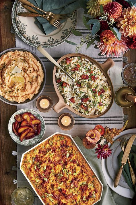 Spicy Cornbread, Crab Rice, Crab Fries, Vegetarian Thanksgiving Recipes, Cornbread Dressing Southern, Vegetarian Thanksgiving, Cornbread Dressing, Thanksgiving Sides, Sweet Potato Casserole