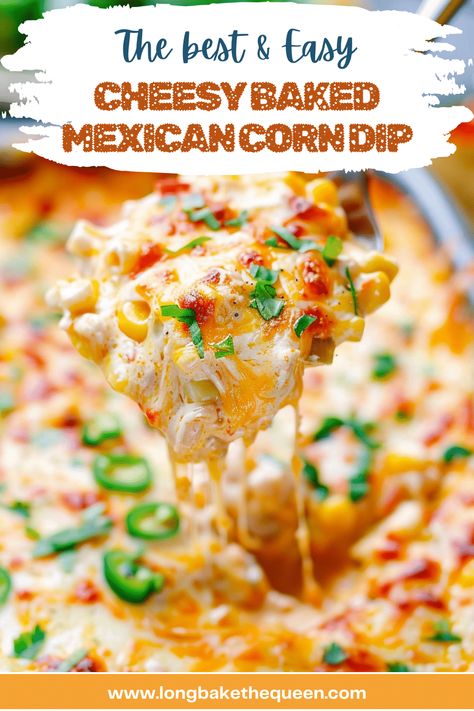 Whip up this Cheesy Baked Mexican Corn Dip for your next gathering! A mouthwatering mix of creamy cheese, sweet corn, and a hint of spice, it's the perfect party starter. Easy to make and irresistibly delicious, it's sure to become a favorite. Whether you're hosting a game night, a family dinner, or just craving a tasty snack, this dip delivers. Ready in just 25 minutes, it's a crowd-pleaser that keeps everyone coming back for more. Pin this recipe and be the hit of your next party! Creamy Mexican Corn Dip, Mexican Cheese Corn Dip, Cheesy Street Corn Dip, Mexicorn And Cheese Fiesta Dip, Corn Dip With Cotija Cheese, Baked Street Corn Dip, Baked Mexican Dip, Cheesy Mexican Corn Dip, Warm Corn Dip With Cream Cheese