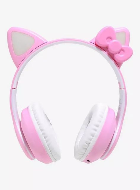 Hello Kitty Ears Light-Up Wireless Headphones, Hello Kitty Earphones, Kitty Headphones, Hello Kitty Headphones, Wireless Headphones, Hot Topic, Light Up, Video Games, Headphones, Hello Kitty