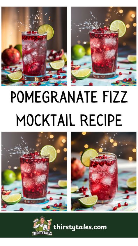 Pomegranate Mocktail Non Alcoholic, Pomegranate Spritzer Alcoholic, Edible Glitter Drinks Non Alcoholic, Pomegranate Punch Recipes, Pomegranate Sour, Mocktail Recipe Non Alcoholic, Drinks With Sprite, Pomegranate Mocktail, Fizz Mocktail