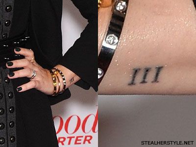 Roman Numeral 3 Tattoo, Roman Numeral Wrist Tattoo, Roman Numeral 3, Demi Lovato Tattoos, Tattoo Numbers, Roman Numeral Tattoos, 3 Tattoo, Bff Tattoos, Steal Her Style