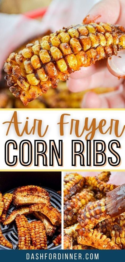 Crispy Corn On The Cob, Air Fried Corn On The Cob Recipe, Air Fry Corn Ribs, Air Fryer Corn On The Cob Ribs, Air Fried Corn Ribs, Rib Corn On The Cob, Corn On The Cob In Air Fryer, Air Fryer Sweetcorn, Corn Riblets In Air Fryer