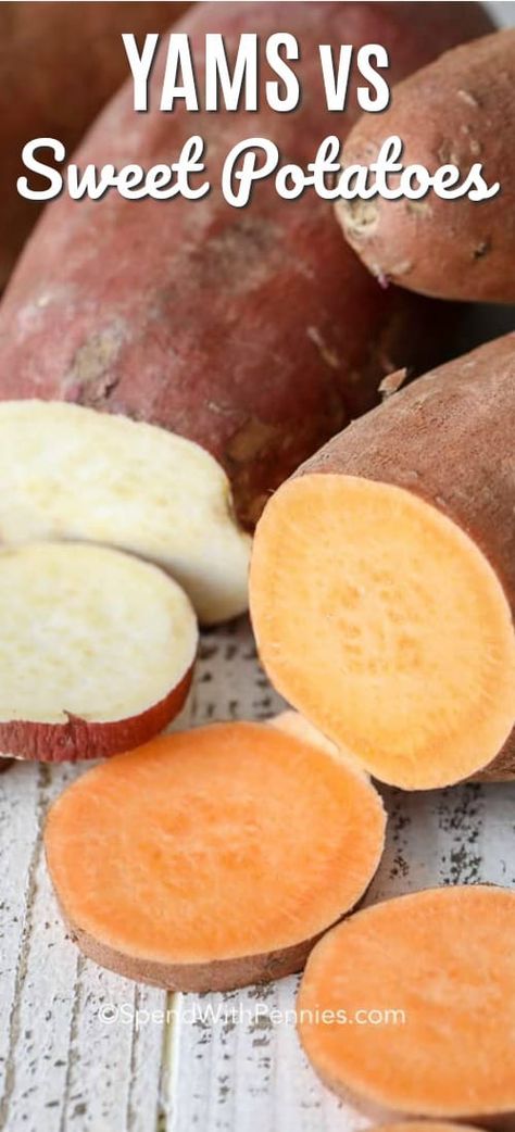 Yams Vs Sweet Potatoes, Sweet Potato Noodle Salad, Sweet Potato Chickpea Curry, Yam Or Sweet Potato, Saturated Fats, Yams Recipe, Cooking Sweet Potatoes, Salad With Sweet Potato, Food Ingredients