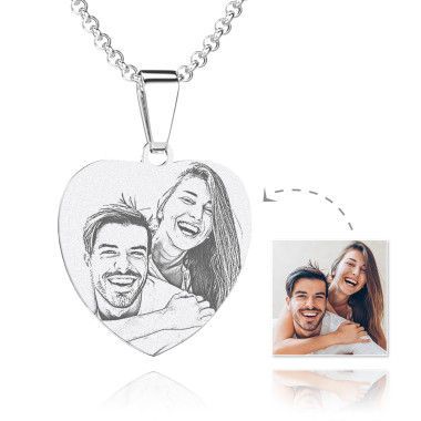 Custom Photo Necklaces - For Every Memorable Moment - Soufeel Heart Photo, Photo Locket Necklace, Engraved Pendant, Engraved Stainless Steel, Photo Pendant, Photo Necklace, Photo Engraving, Tag Photo, Fresh Shoes