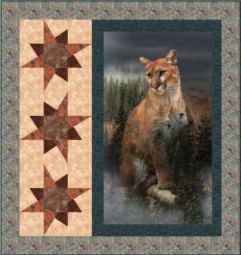 Call Of The Wild Free Quilt Pattern courtesy of Hoffman Fabrics Mountain Pride Free Quilt Pattern Wildlife Quilts, Panel Quilt Patterns, Free Pattern Download, Cat Quilt, Quilt Border, Animal Quilts, Panel Quilts, Free Quilting, Quilt Kit