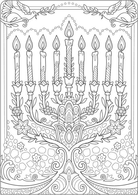 Jewish Coloring Pages Printables, Jewish Coloring Pages, Hannukah Printables, Hanukkah Decorations Diy, Hannukah Crafts, Hanukkah Traditions, Christmas Colouring Pages, Marjorie Sarnat, Christmas Colouring