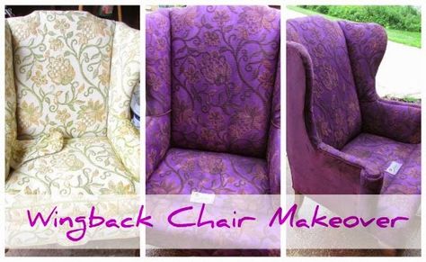 Rustic & Refined: Wingback Chair Makeover|How to dye furniture for under 20 bucks! Rit Dye Furniture, Wingback Chair Makeover, Couch Redo, Vintage Wingback Chair, Upcycled Furniture Before And After, Reupholster Chair Dining, Upholstery Ideas, Wingback Chairs, Reupholster Chair