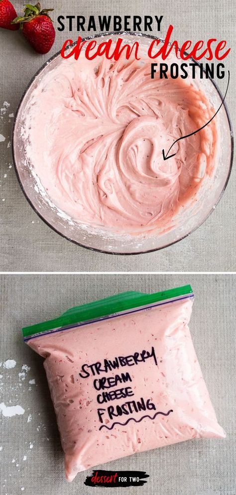 Strawberry Cream Cheese Icing, Strawberry Frosting Recipes, Strawberry Cream Cheese Filling, Strawberry Cream Cheese Frosting, Cake Filling Recipes, Frosting Recipes Easy, Cake Frosting Recipe, Strawberry Frosting, Strawberry Cake Recipes