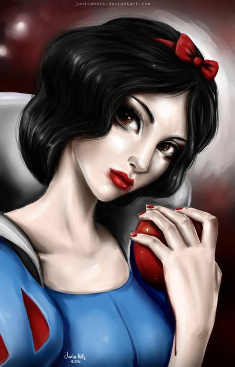 Snow White. Halloween version by Junica-Hots Snow White Poison Apple, Snow White Queen, German Fairy Tales, Snow White Disney, Dark Disney, Twisted Disney, Art Disney, Ink Illustration, Deviant Art