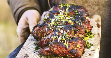 Tandoori venison haunch | Food and Travel Magazine Venison Haunch Recipes, Venison Haunch, Leg Of Lamb, Salad Leaves, Naan Bread, Travel Magazine, Bread Bowls, Food And Travel, Red Chilli