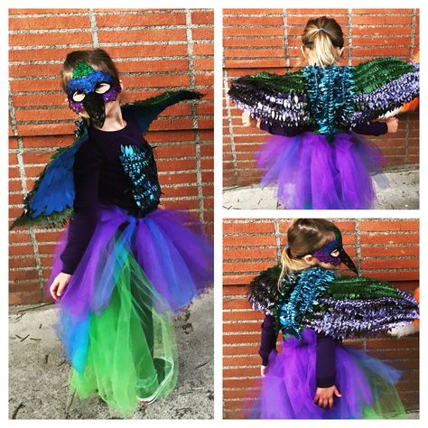 Hummingbird costume #homemadecostume #heyvioletd Hummingbird Halloween Costume, Hummingbird Costume Diy, Hummingbird Costume, Kid Costume, Owl Costume, Costume Sewing, Bird Costume, Homemade Costume, Diy Costumes Kids