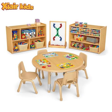 Kindergarten Daycare Furniture Montessori Wooden Kids Table Chair Set Design Nursery Childcare Center Preschool Furniture Dramatic Play Area Furniture, Home Daycare Rooms Setup Webstaurantstore, Community Playthings Classroom, Comfy Classroom, Preschool Storage, Classroom Carpets, Low Storage, Preschool Furniture, Dramatic Play Area