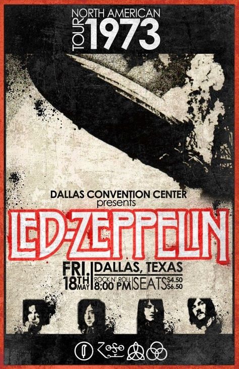 "What I have here is a Full Color Art Poster of Led Zeppelin in Dallas 1973 on Poster stock 12\"x18. These are Full posters of high quality. Made in USA. This Rock Band Picture will always be a classic and was great in it's HAY DAY! THE ART WORK WILL BE FULLY INCLUDED Poster, *THIS IS SHIPPED IN A TUBE FOR PROTECTION*" Vintage Concert Posters, Music Concert Posters, Rock Band Posters, Vintage Music Posters, John Paul Jones, Rock Festival, Greatest Rock Bands, John Bonham, Pochette Album