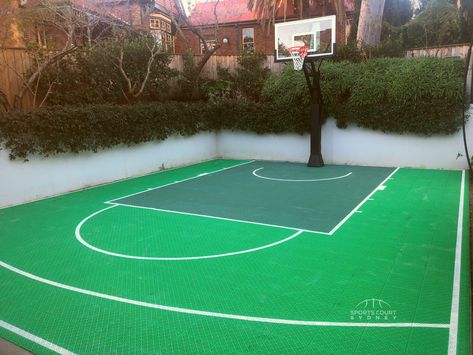 Immerse yourself in a court that looks like it was made to be there 🔥 Our beautiful green courts in tiles or synthetic grass can compliment any garden for an unreal basketball experience. #sportscourtsydney #homecourtadvantage #makememories Basketball Courts, Sport Court, Tennis Court, Basketball Court, Tennis, Basketball, Green