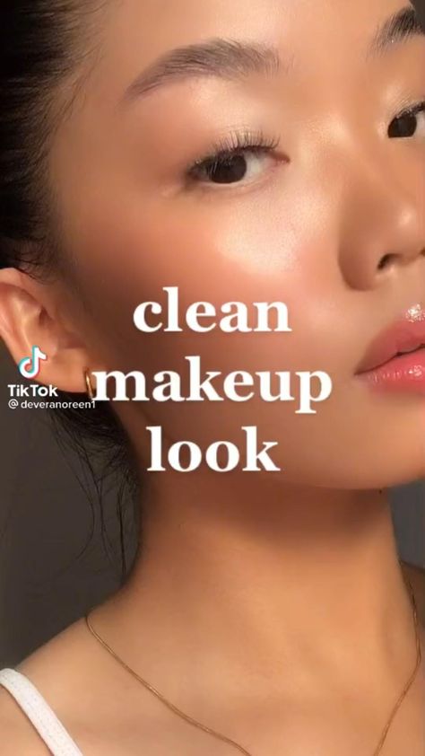 Cute Simple Makeup Looks Natural, Korean Eye Makeup Look, Approachable Makeup, Glass Skin Makeup, Glowy Makeup Look, Clean Makeup Look, No Make Up Make Up Look, Membentuk Alis, Clear Makeup