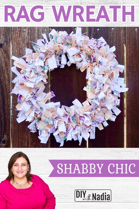 Rag Wreaths, Shabby Chic Wreath, Unique Wreath, Diy Step, Diy Step By Step, Rag Wreath, Shabby Chic Crafts, Country Crafts, Wreath Diy