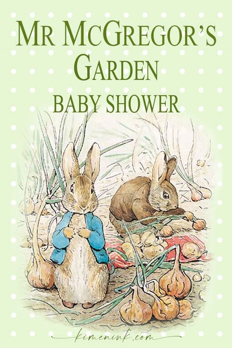 Beatrice Potter Baby Shower Ideas, Beatrix Potter Baby Shower Ideas, Garden Baby Shower Theme, Mr Mcgregor, Magical Characters, Beatrice Potter, Baby Shower Snacks, Peter Rabbit And Friends, Garden Magic