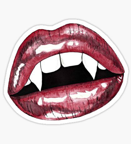 Vampire Lips Sticker Lips Sticker, Vampire Drawings, Vampire Lips, Vampire Diaries Wallpaper, Arte Van Gogh, Vampire Art, Lip Tattoos, Lip Fillers, Stickers For Sale