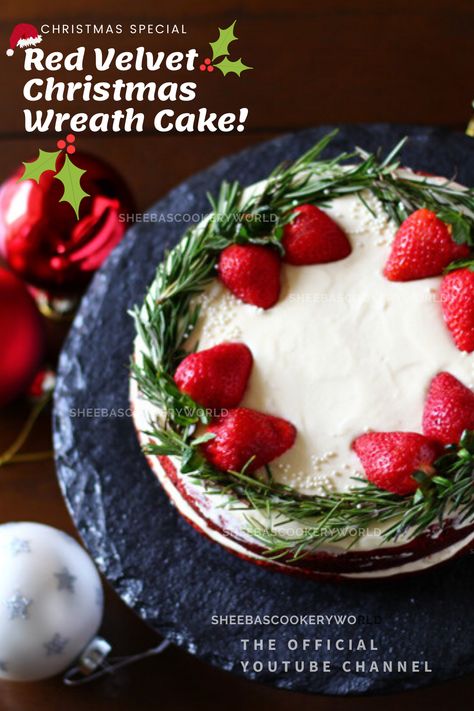 #ChristmasCake #RedVelvetCake #ChristmasDesserts  Welcome to SheebasCookeryWorld. In today's video, lets see the recipe of a Christmas Special Wreath Cake. Homemade Christmas Desserts, Velvet Wreath, Christmas Cake Recipe, Wreath Cake, Cake Christmas, Christmas Cake Recipes, Mince Pies, Recipe Video, Red Velvet Cake