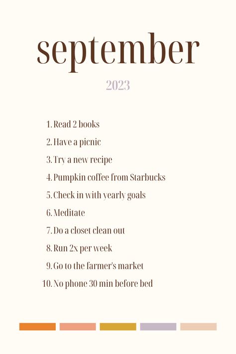 monthly goals Goals For September, September Goals List, September Goals, Good Apps For Iphone, September Month, Thanksgiving 2024, Goal List, Yearly Goals, Pumpkin Coffee