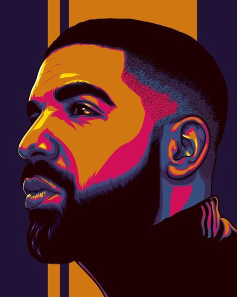 Drake Painting, Drake Art, Images Pop Art, Vector Portrait Illustration, Hip Hop Artwork, Pop Art Drawing, Rapper Art, Cute Canvas Paintings, Pop Art Portraits