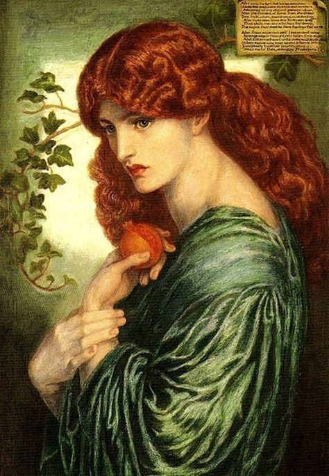 Persephone is one of the deities of the Greek pantheon who is often overlooked, but she was the daughter of Demeter and Zeus, as well as the wife of Hades, so an important goddess in Ancient Greece. Persephone Art, Pre Raphaelite Paintings, Pre Raphaelite Brotherhood, Greek Pantheon, Pre Raphaelite Art, Dante Gabriel Rossetti, Greek Mythology Art, Hades And Persephone, Pre Raphaelite