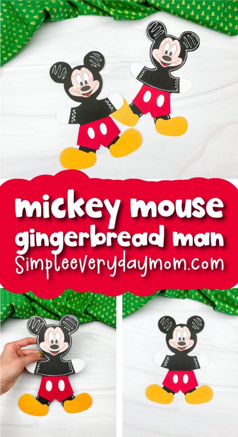 Disguise A Gingerbread Man, Mickey Mouse Preschool, Mickey Mouse Gingerbread, Disney Diy Christmas Ornaments, Gingerbread Man Craft, Christmas Projects For Kids, Gingerbread Man Crafts, Mickey Mouse Crafts, Gingerbread Man Activities