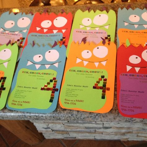 Monster Party Invitations, Little Monster Party, Monster Invitations, Monster Birthday Invitations, Little Monster Birthday, Monster 1st Birthdays, Birthday Invitations Diy, Monster Birthday Parties, Monster Theme